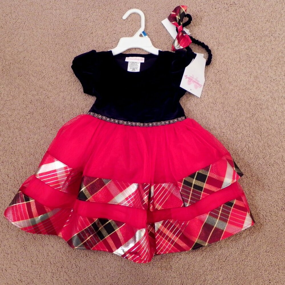 Little Girl/Baby Holiday or Special Occasion Dress with headband & panties - NWT